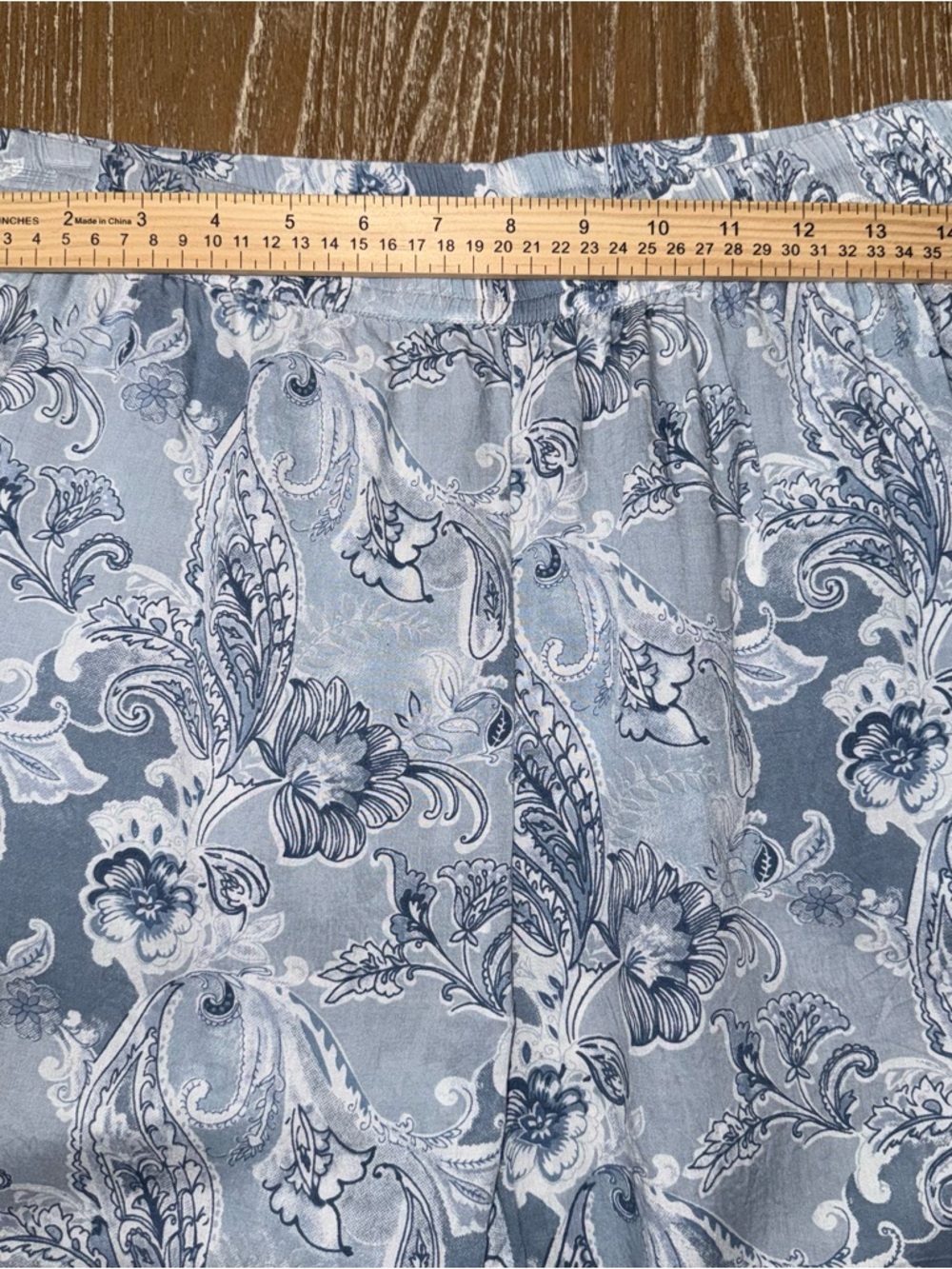 Akkriti by Pantaloons Modal Blue Floral Paisley Wide-Leg Pants Women’s Large - Picture 6 of 10